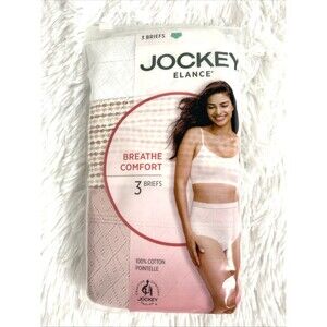 Jockey Elance Briefs Panties Women's 100% Cotton Pointelle Breathe 3 Pack Pink